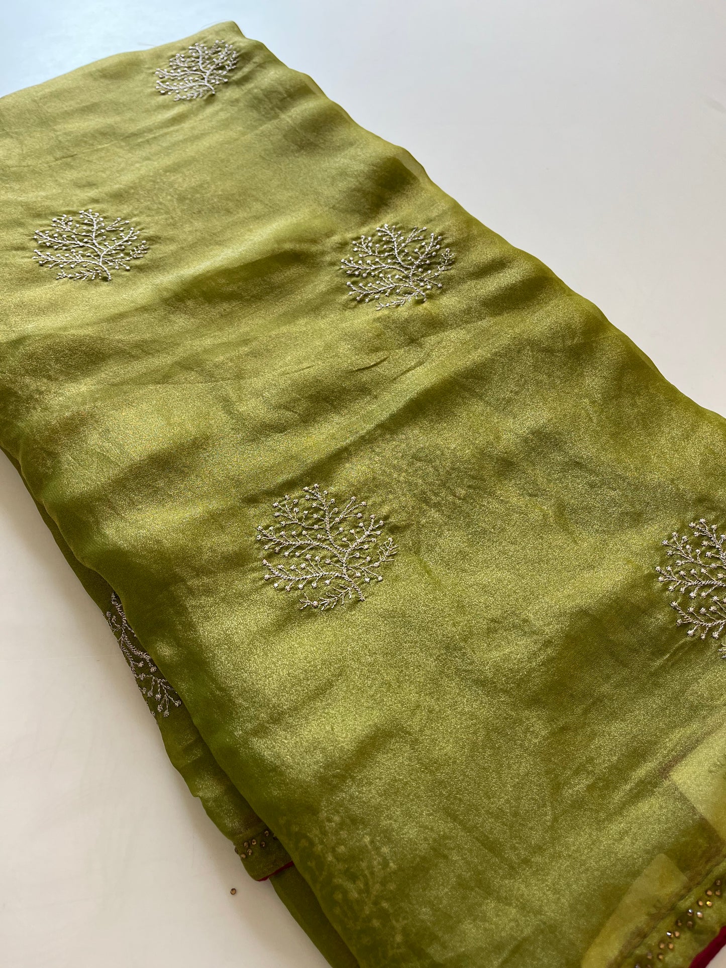 Laser Chiffon Work Saree