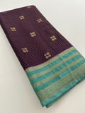 Semi Mysore Silk Checks Saree with Butta-AU16