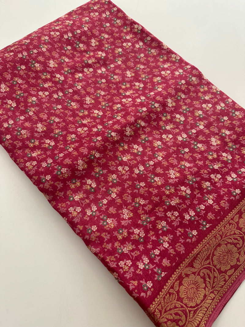 Crepe Chiffon small flower prints -AU3