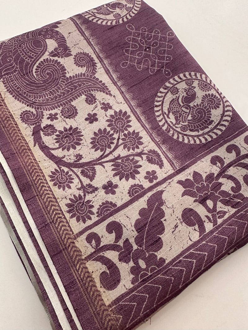 Kalamkari Tussar Printed-M26