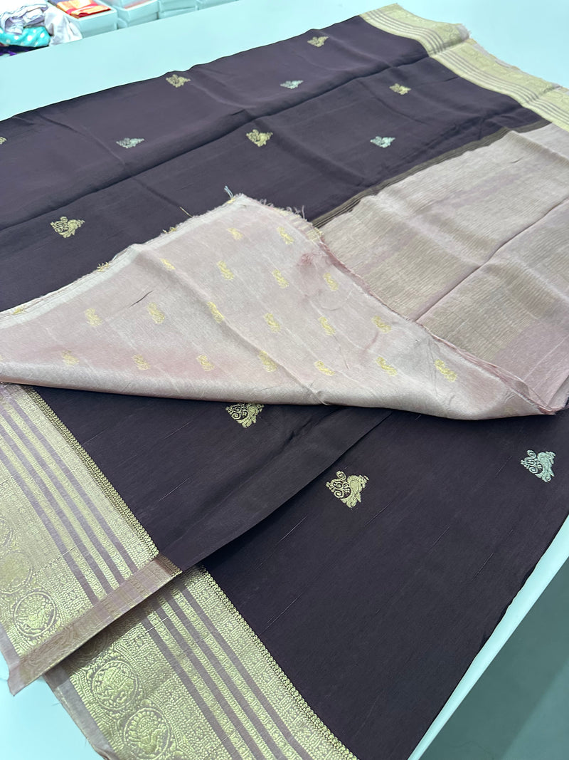 Cut Dana Work Border Chinnon Saree -AU6