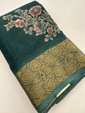 Crush Crape Chiffon Printed Sarees With self Butti Printed Blouse Piece🌹- J29
