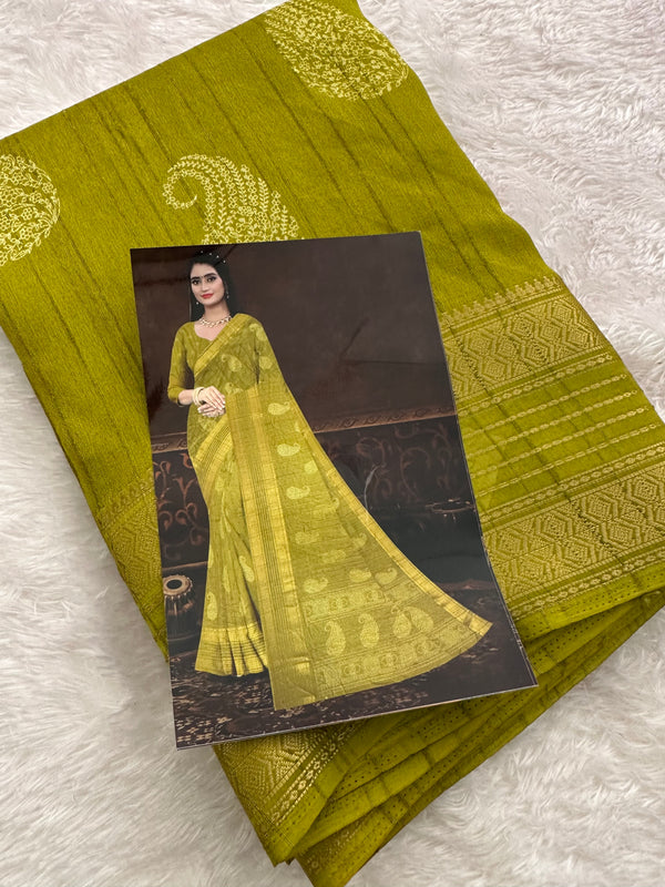 Tussar Crape Saree-JU9