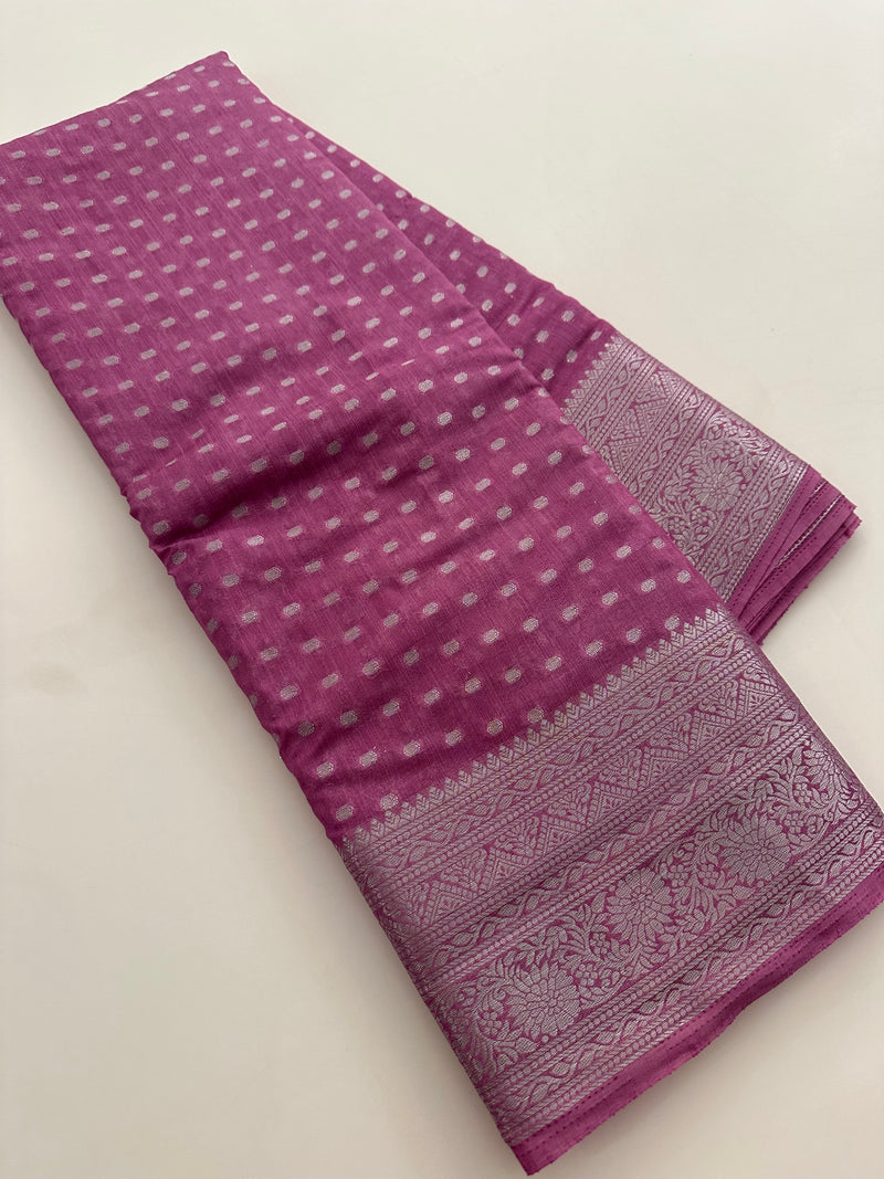 Fancy Tussar Sarees in silver butties all over 🌹AU18