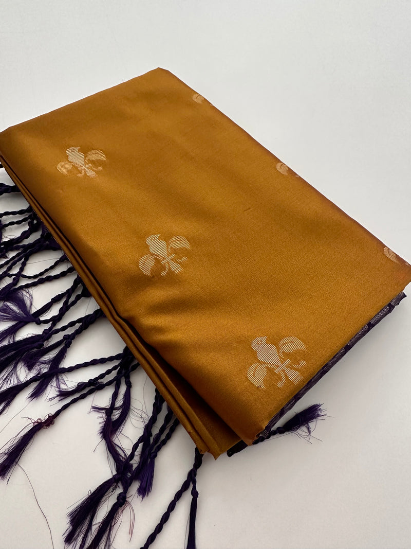 New Semi Soft silk Sarees From Kanchi in beatiful Borders-JU20