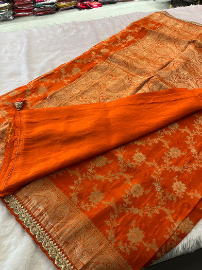 Banarasi Brocade Fancy scallop Border