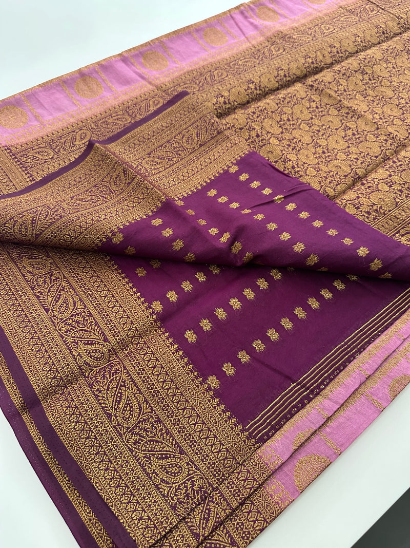 New collection in South Cotton Silk sarees for Varmahalaxmi with contrast matching blouse piece🌹-AU3