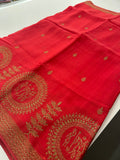 Jute Tussar Designer Sarees beautiful colour combinations🌹-AU9