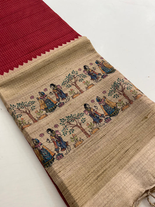 Jute silk Kalamkari blouse