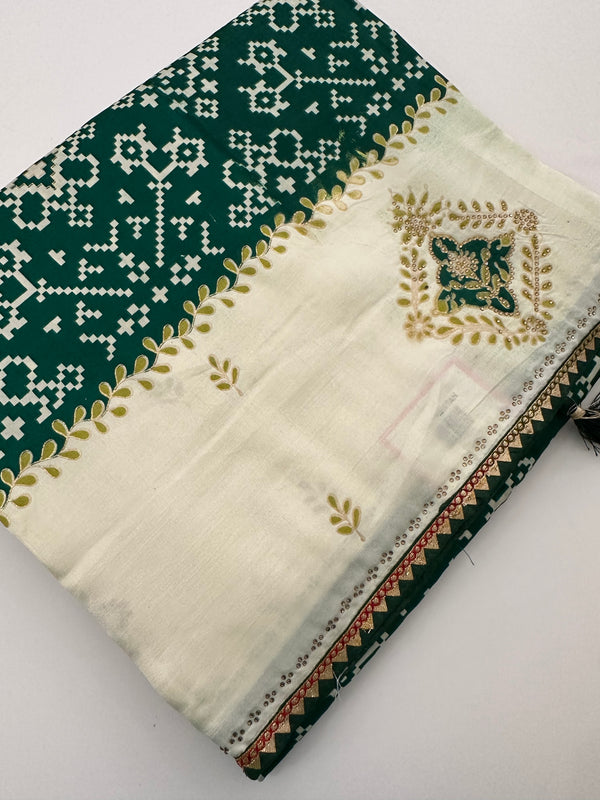 Patola Stone Work Fancy Saree-J30