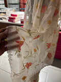 Creamy White Chiffon Designer Saree with Floral Embroidery and Stone Work Blouse JU24