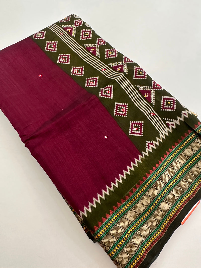 Premium Designer Chanderi Mul Fabric With Designer Border and Weaving Pallu with Tassels❤️❤️-J23
