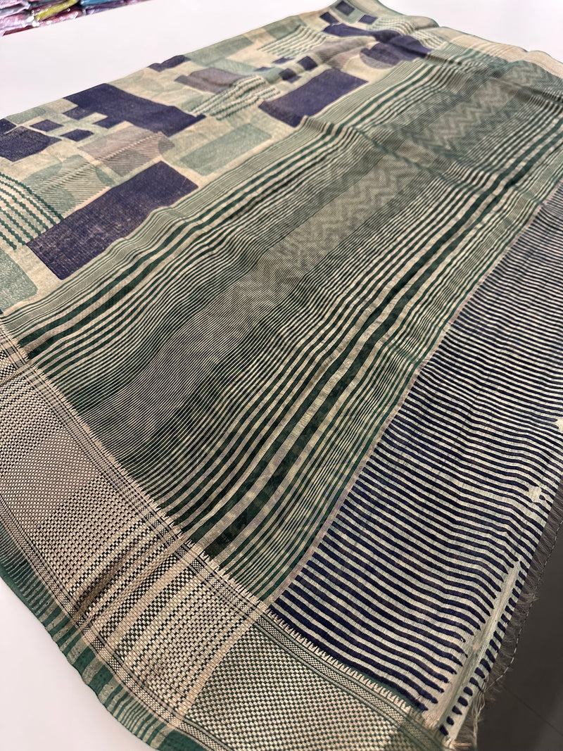 Printed Chanderi Fancy Saree-JU31