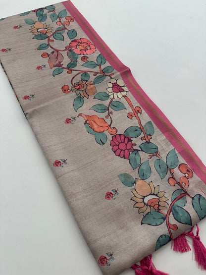 Printed Tussar Fancy-J12