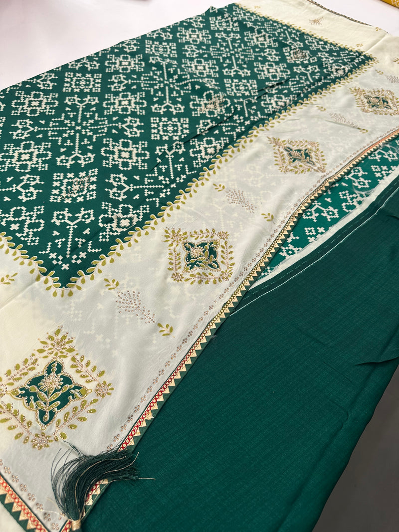 Patola Stone Work Fancy Saree-J30