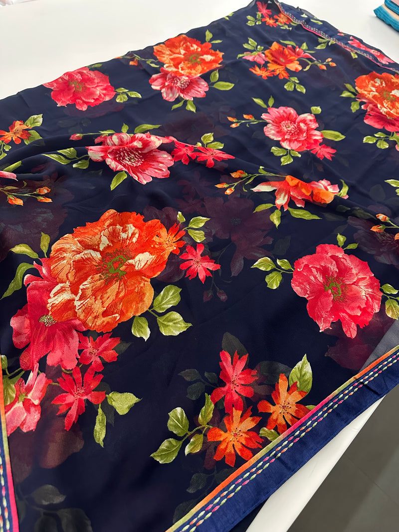 Premium floral printed Chiffons -AU4