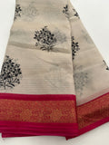 Fancy Cotton Chiffon Saree-J1