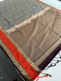 New Semi Soft silk Sarees From Kanchi in beatiful Borders-JU20