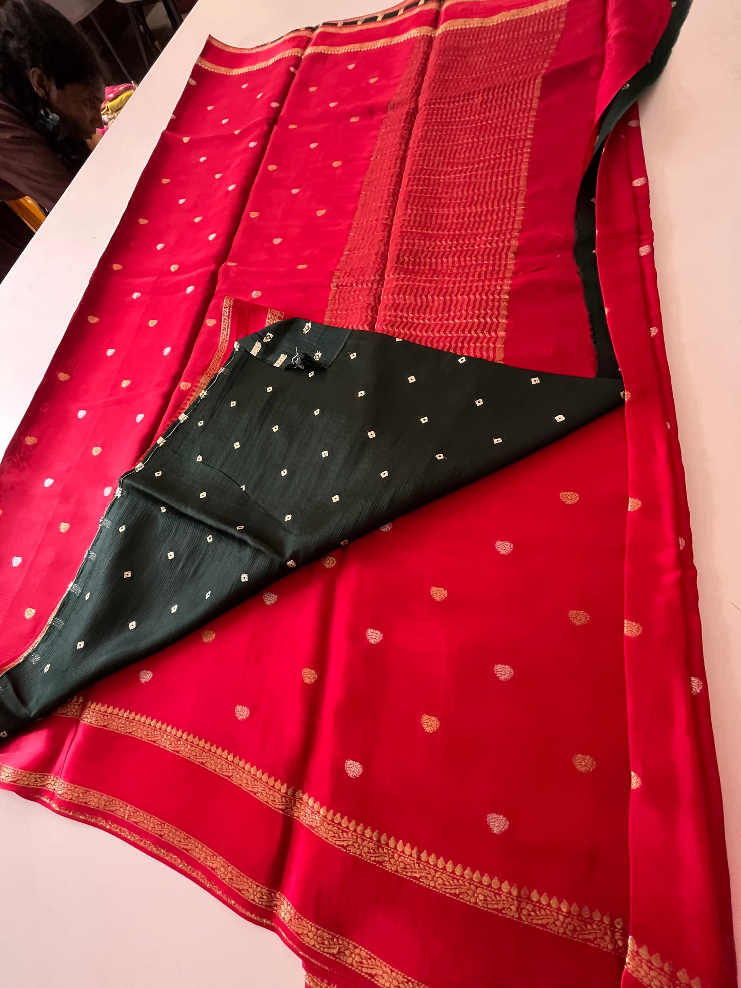 Satin Crape Designer saree