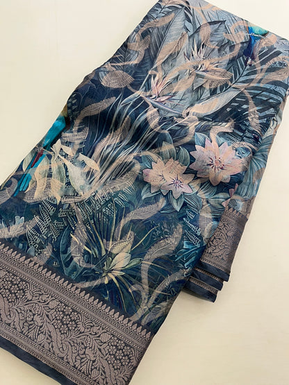 Printed Organza Saree