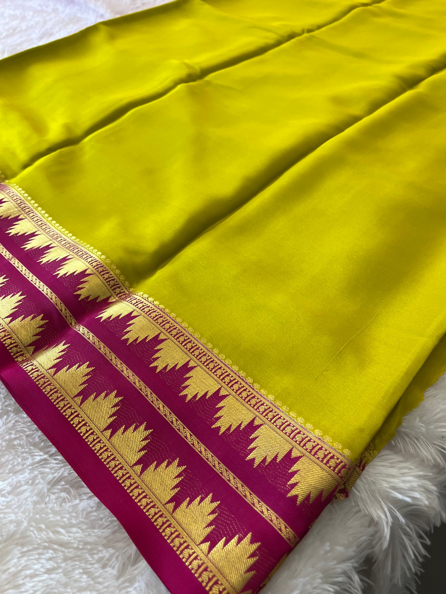 100 GSM Pure Mysore Crape silk saree