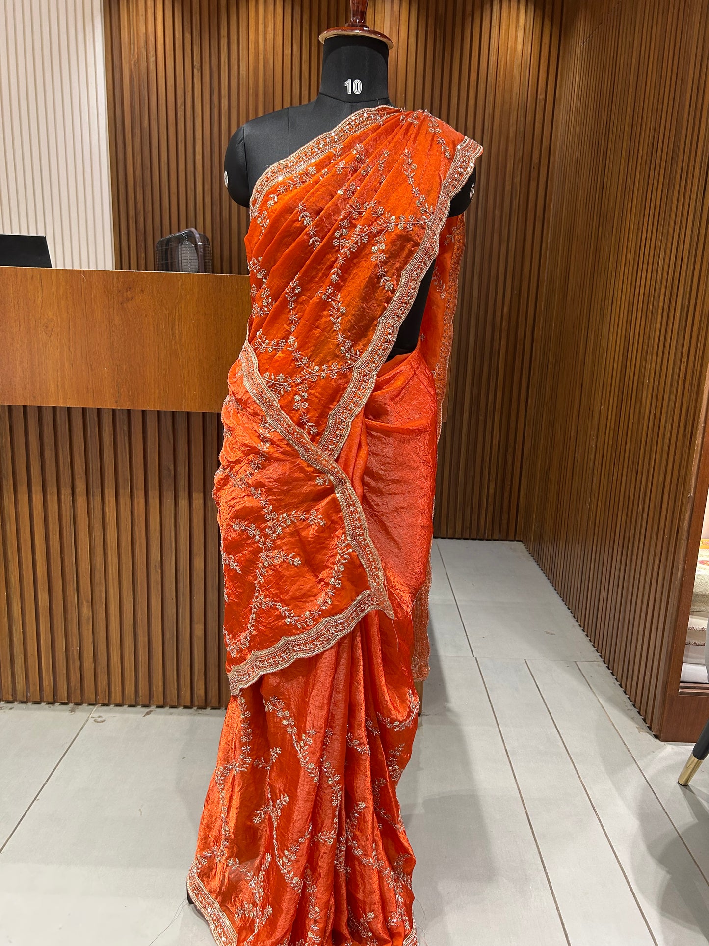 Orange Designer Saree