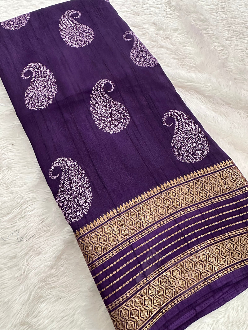 Tussar Crape Saree-JU9