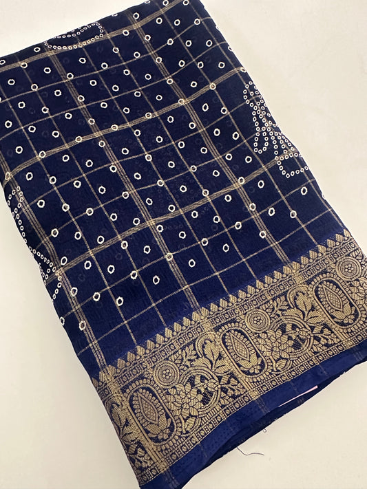 Crape Chiffon Fancy Saree-J1