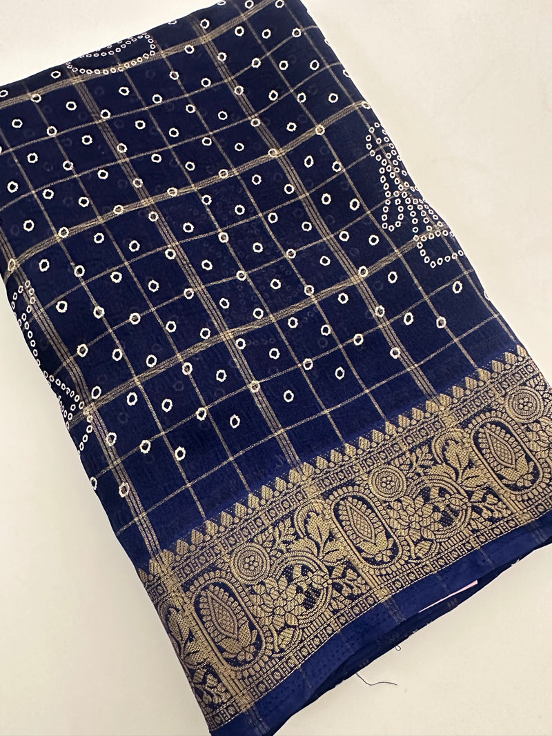 Crape Chiffon Fancy Saree-J1