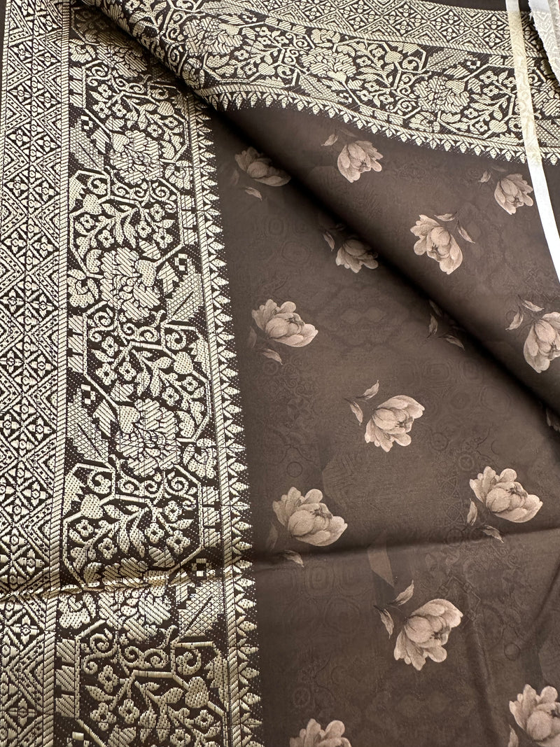 Kalamkari Printed Crape-JU14