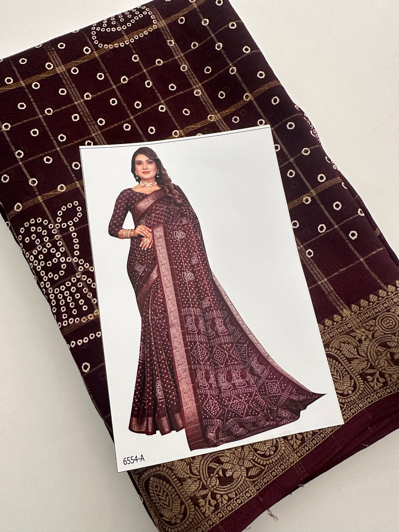 Crape Chiffon Fancy Saree-J1