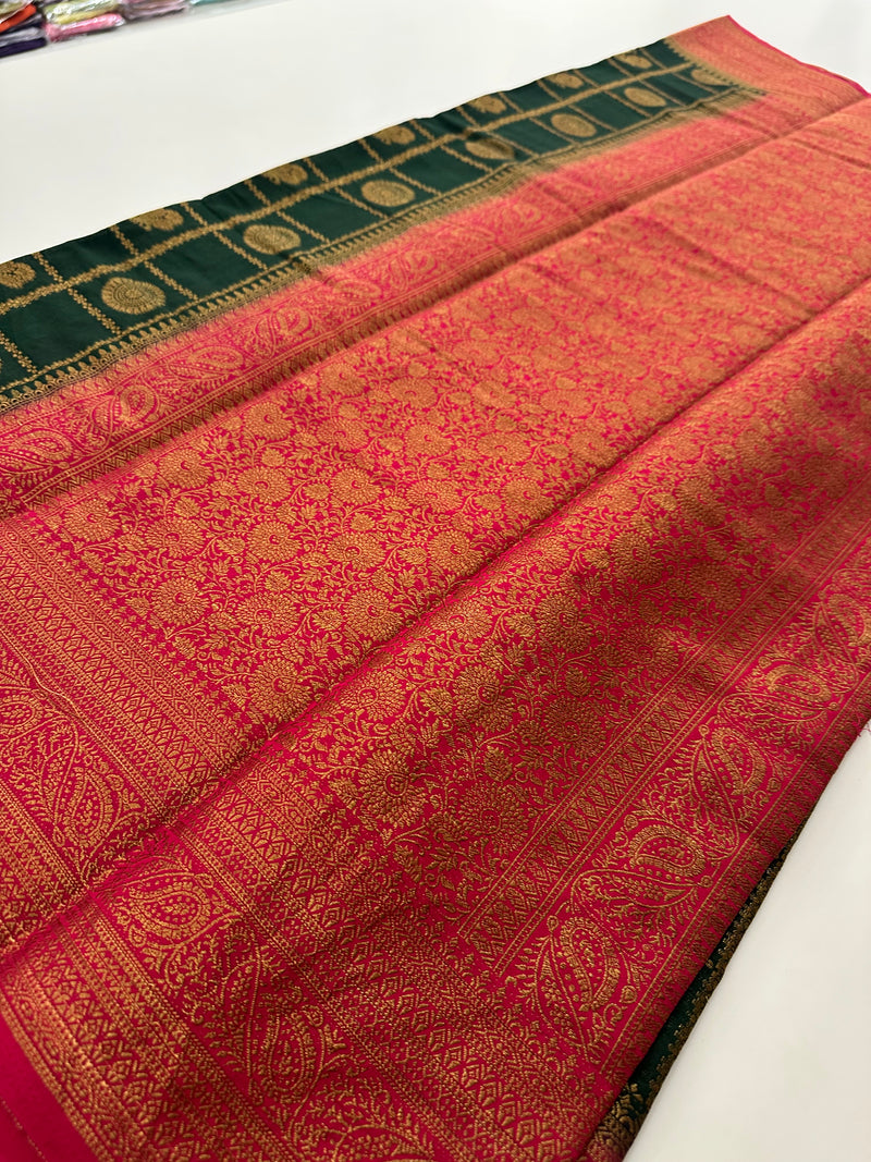 New collection in South Cotton Silk sarees for Varmahalaxmi with contrast matching blouse piece🌹-AU3