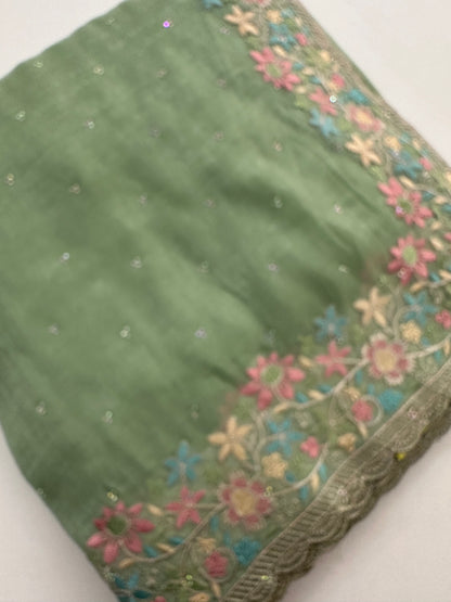 Organza Work Saree-M30