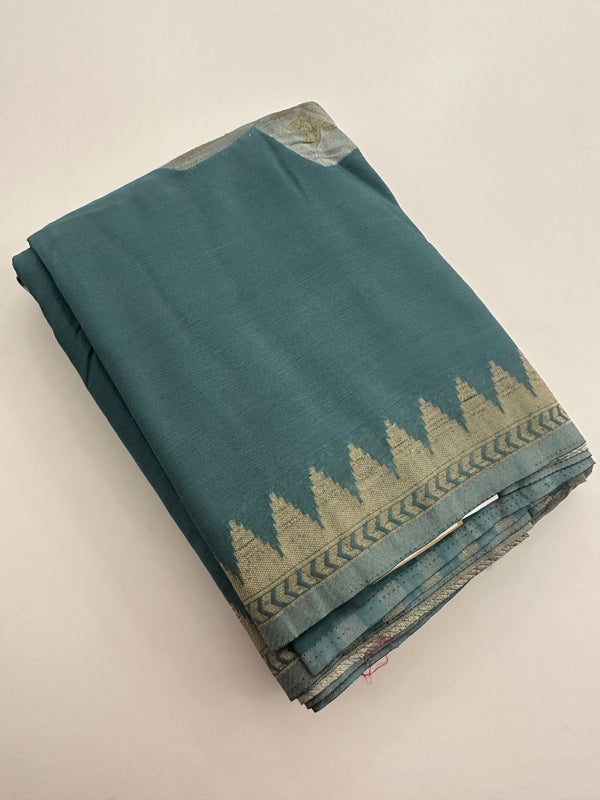 🌹Beautiful Soft Georgette Sarees,, Centric Weaving Big Floral Buttas all over,, self blouse with butties 🌹 JU27