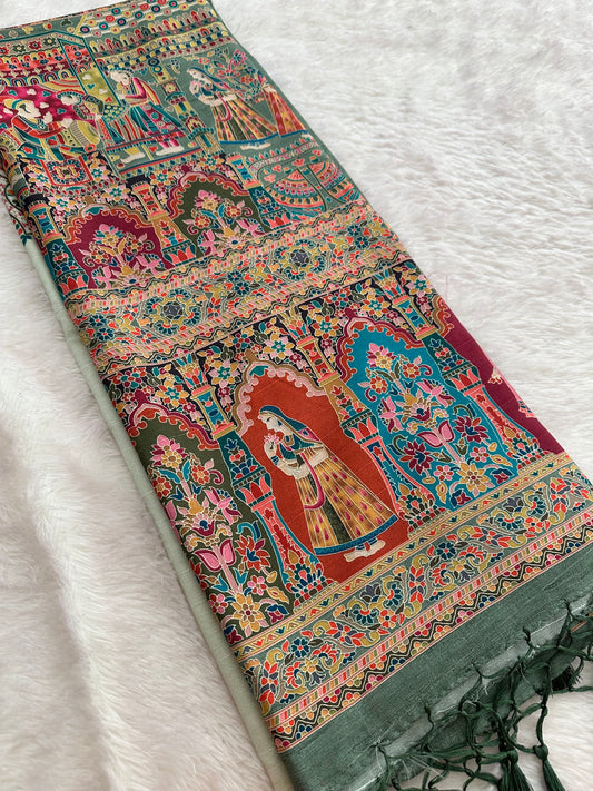 Kalamkari Tussar Fancy-M10