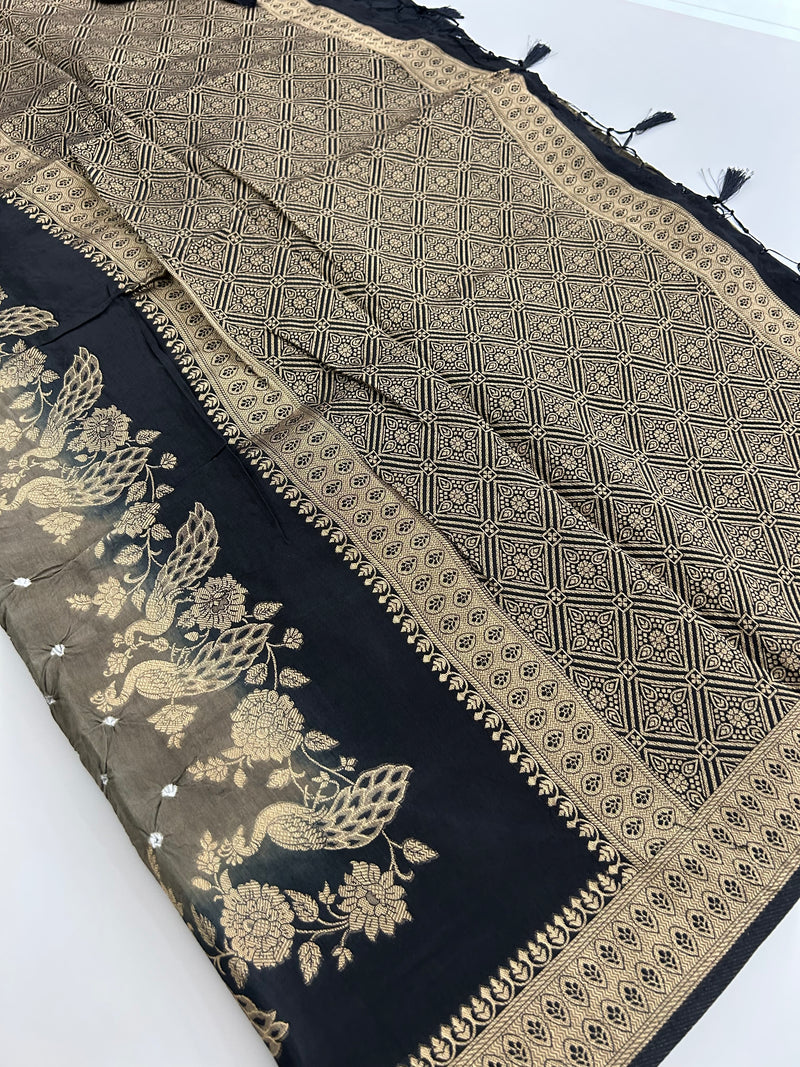 Designer Patola Sarees In Orange x Red and Black x Grey🌹 Super Premium Fabric and Finishing 🌹JU20