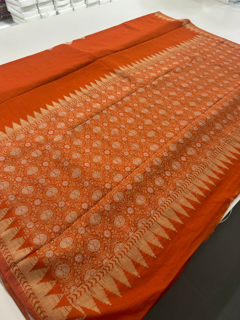Designer Saree - Rust Crepe Georgette JU17