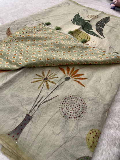 Knot Work Fancy Saree-F17