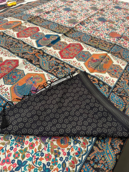 Kalamkari Tussar Printed-M26