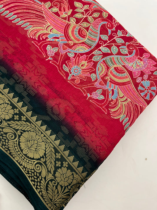 Kalamkari Linen Chiffon