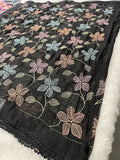 Black Floral Soft Organza Saree-F4
