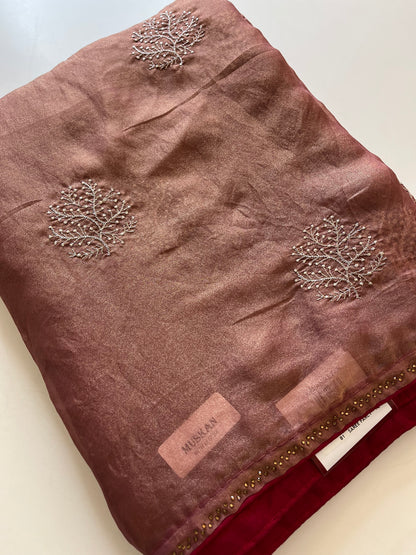 Laser Chiffon Work Saree