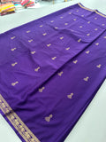 Semi Mysore Silk Small Border Jhumki Buttas - Purple - AU27