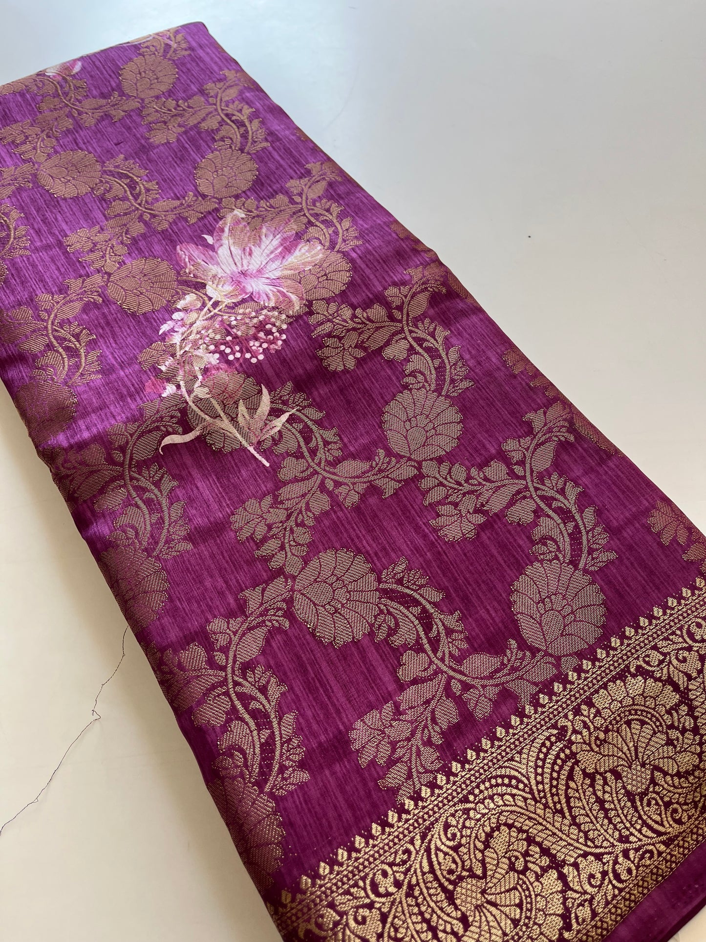 Tussar printed fancy