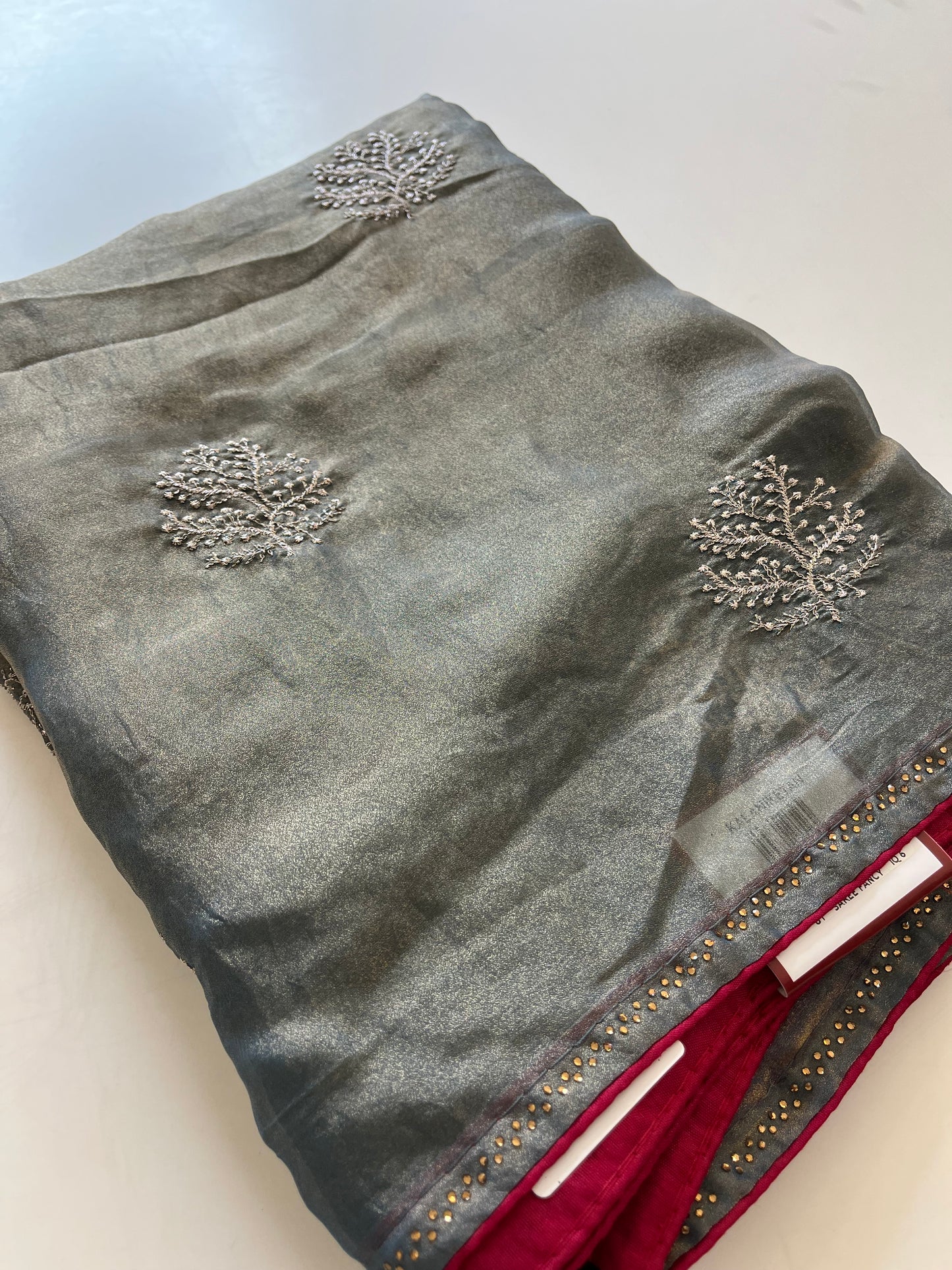 Laser Chiffon Work Saree