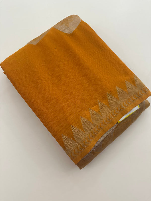 Designer Saree - Mustard Crepe Georgette JU17
