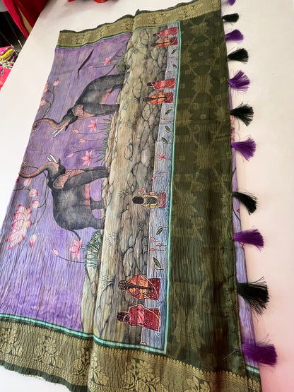 Printed Tussar fancy