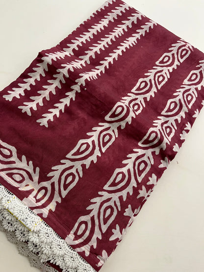 Fancy Soft Cotton Saree With Extra White chikankari Blouse