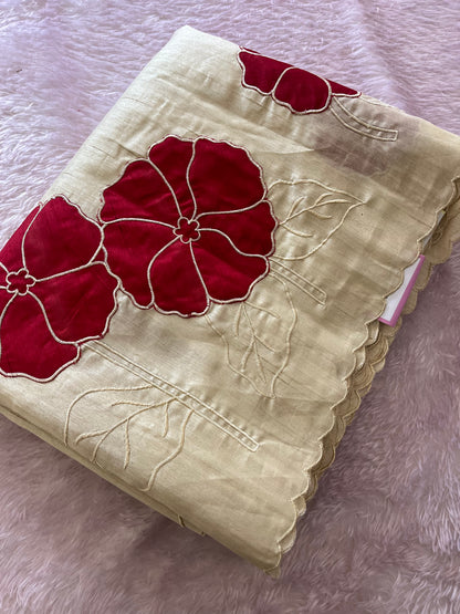 Pure Tussar Silk Appliqué