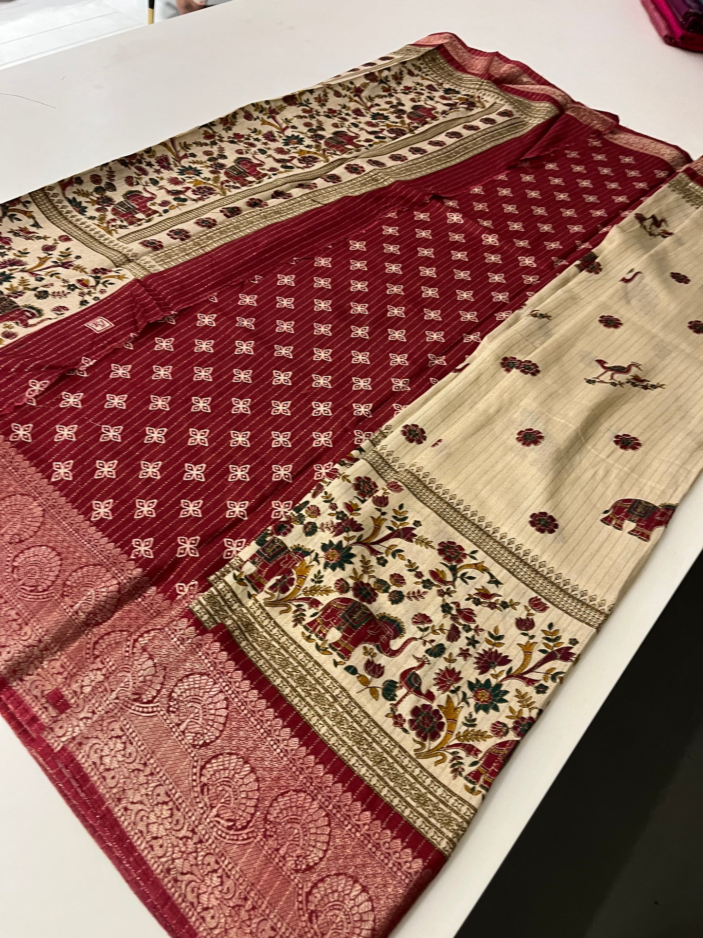 Tussar Zari Lines